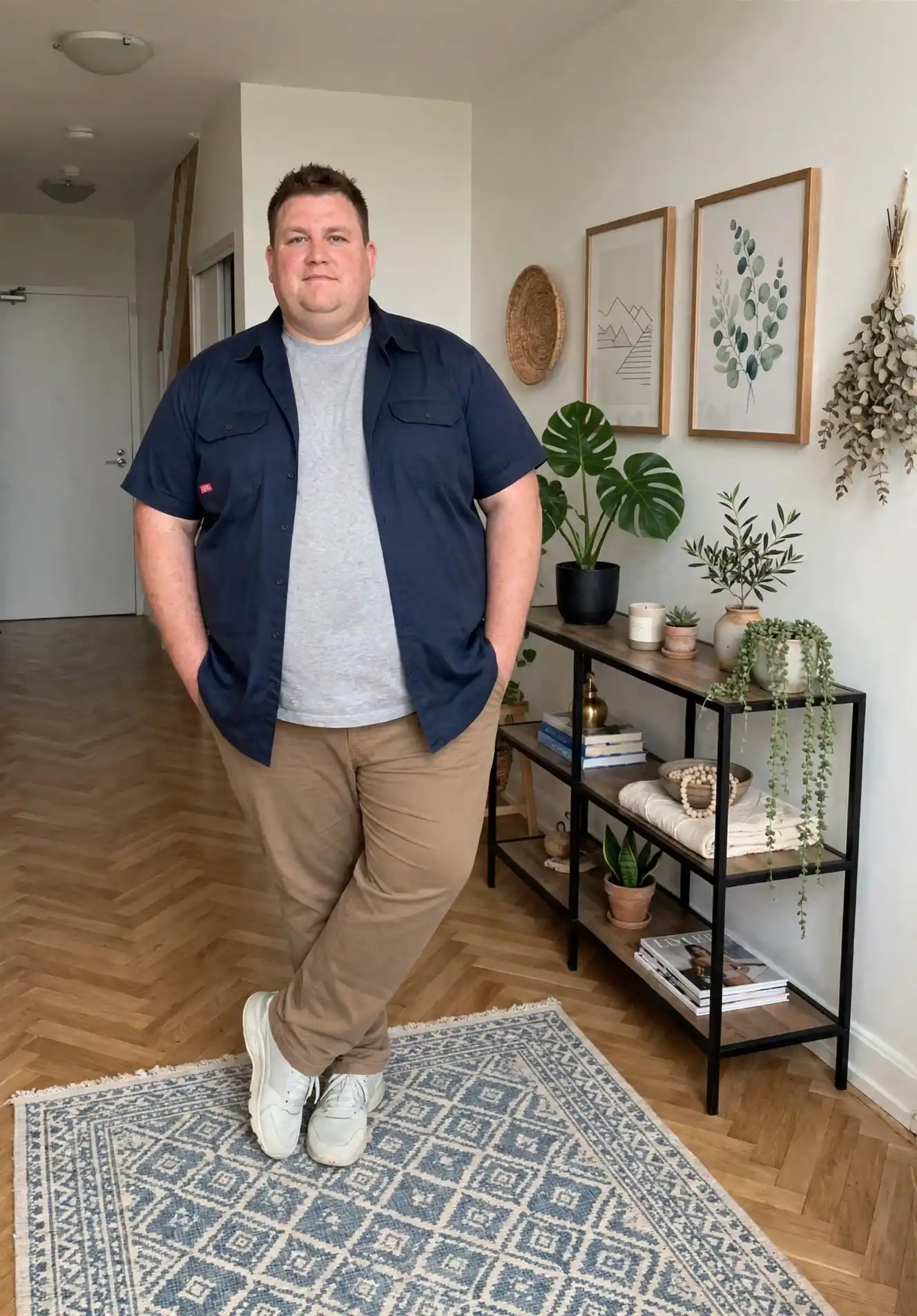 7. Layered Utility Shirt Over Grey Tee