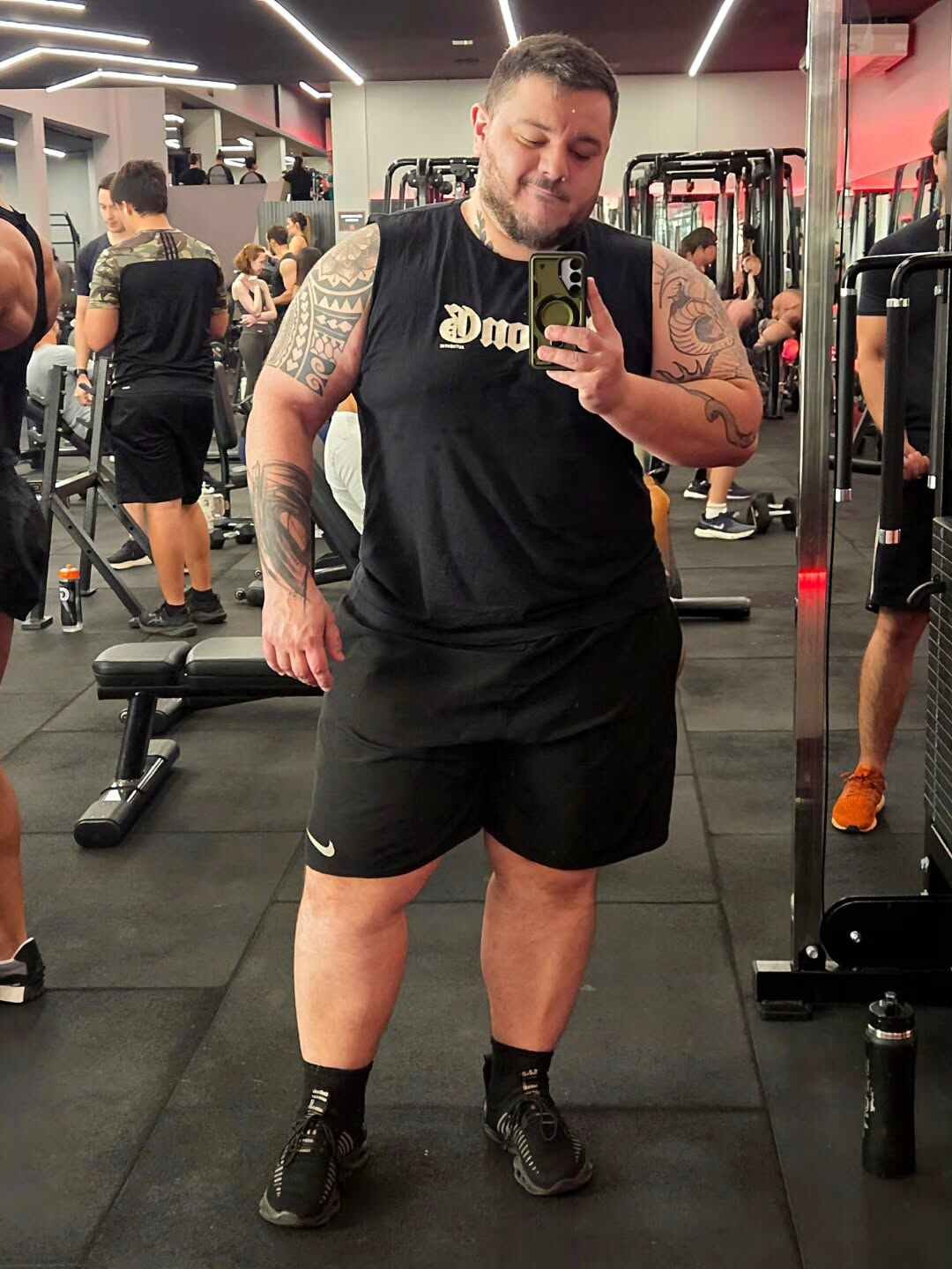 1. Sleeveless Tank and Athletic Shorts