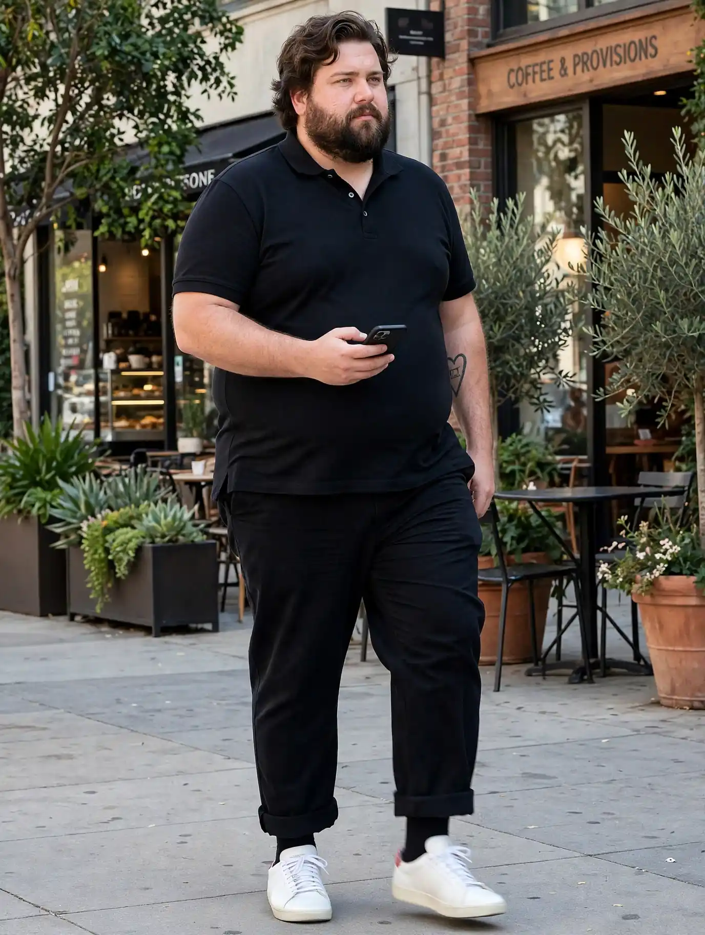 6. Polo Shirt with Cropped Cuffed Pants