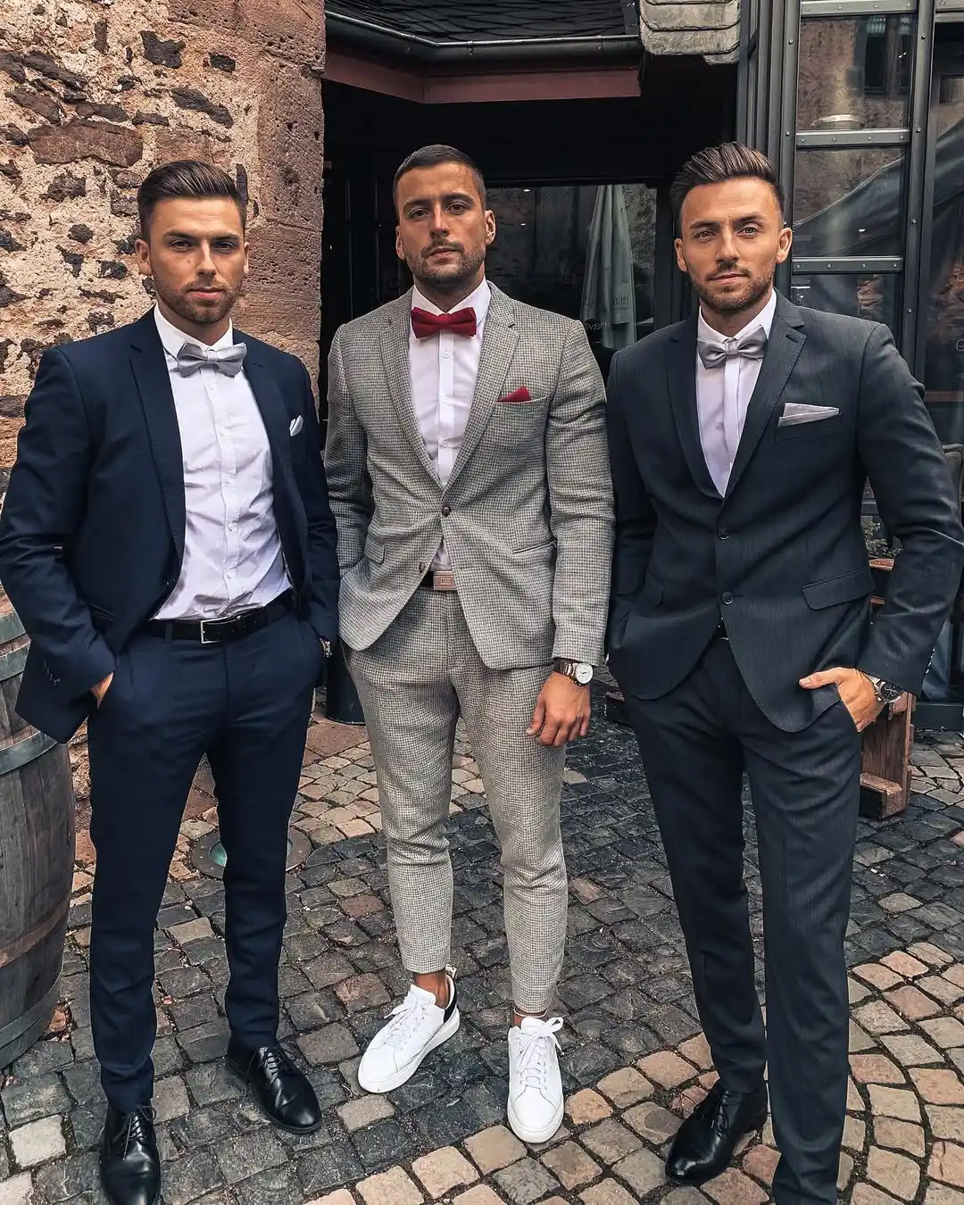 5. Checked Suit with Bow Tie and Sneakers