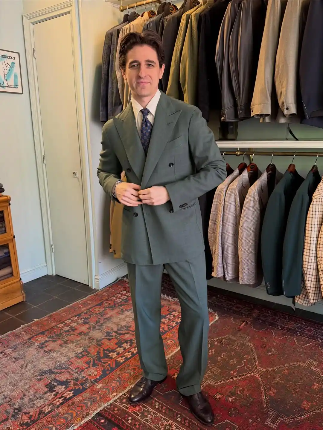 10. Sage Green Double Breasted Suit