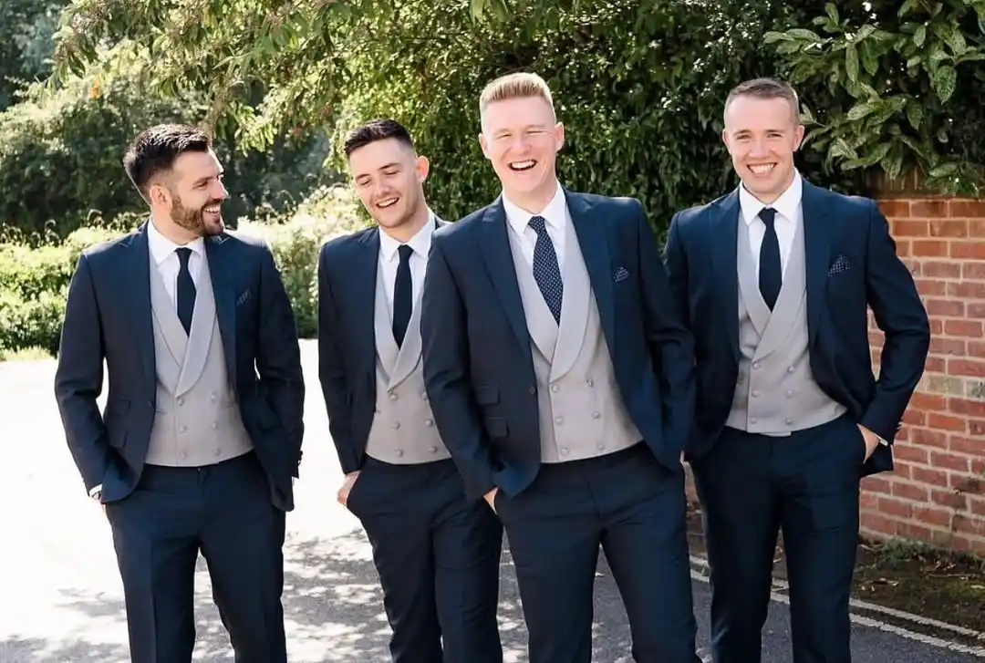 9. Navy Suit with Double Breasted Waistcoat