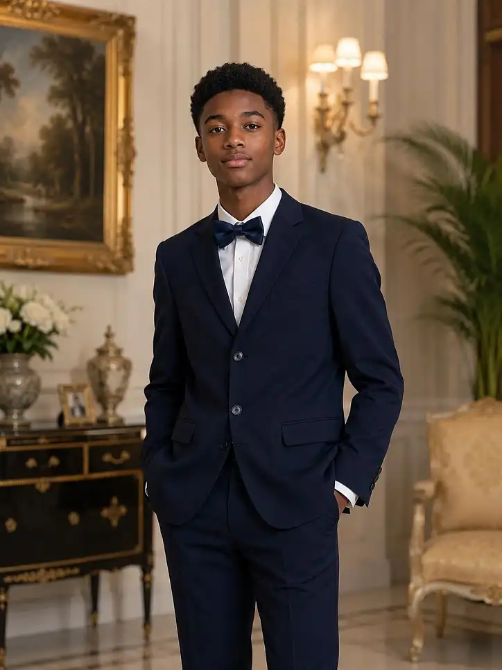 Navy Suit and Bow Tie for the Formal Invite