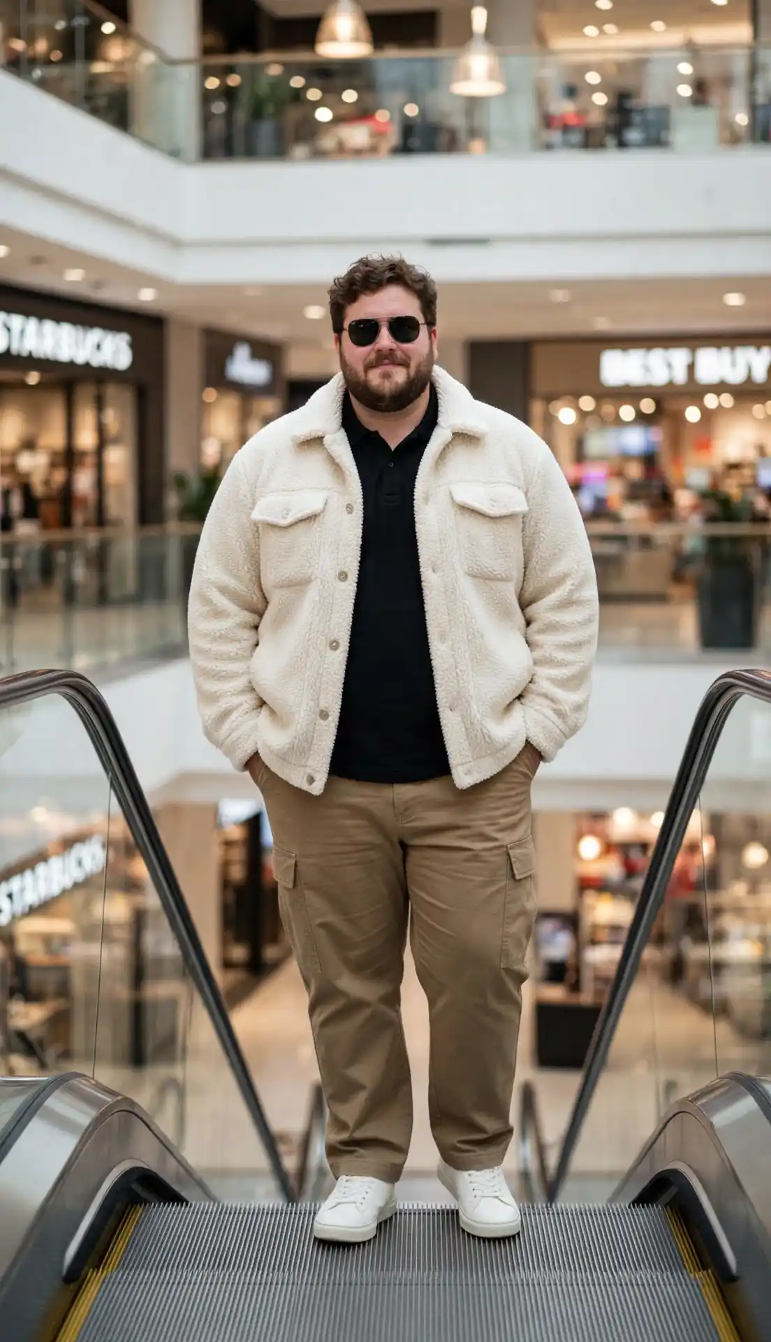 13 Dressing Tricks that Make Plus Size Men Look Slimmer 15 13. Sherpa Jacket with Black Base