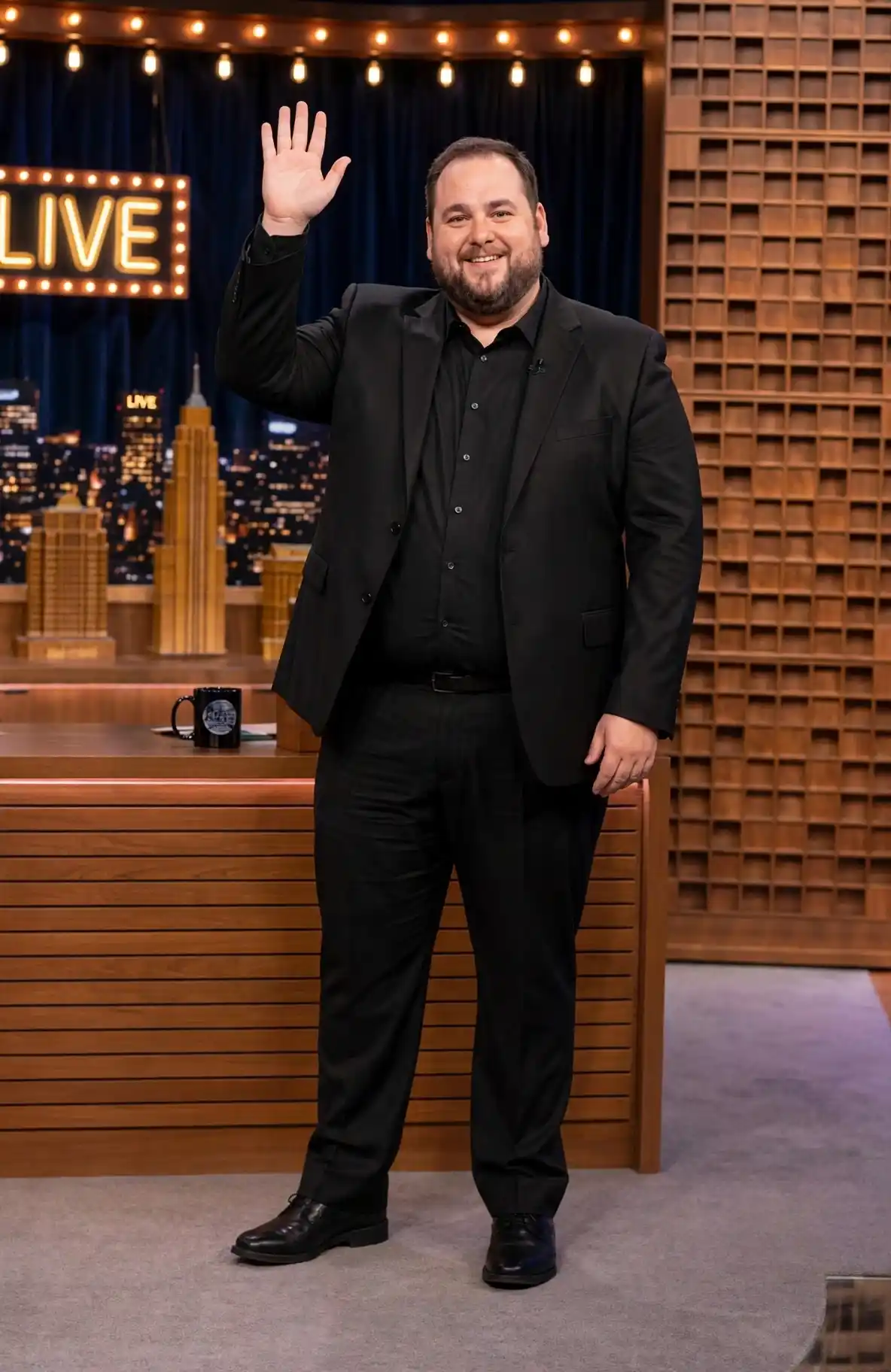 7. Black Suit with Matching Shirt
