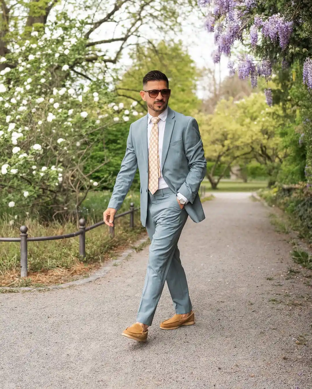 9. Sage Blue Slim Fit Suit