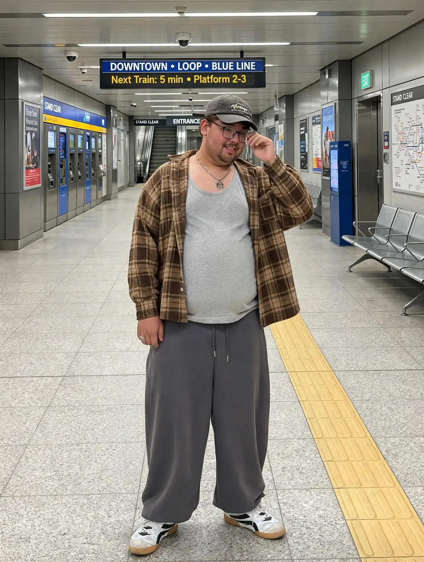6. Plaid Flannel Layered Over Grey Tank