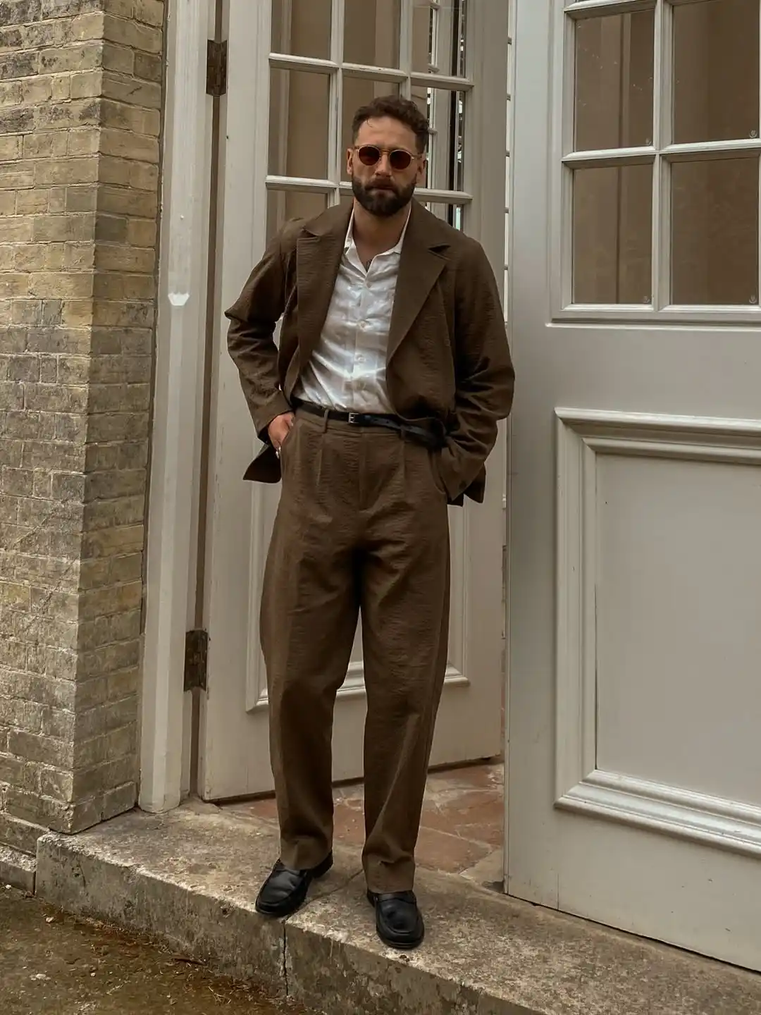 7. Brown Suit Without A Tie