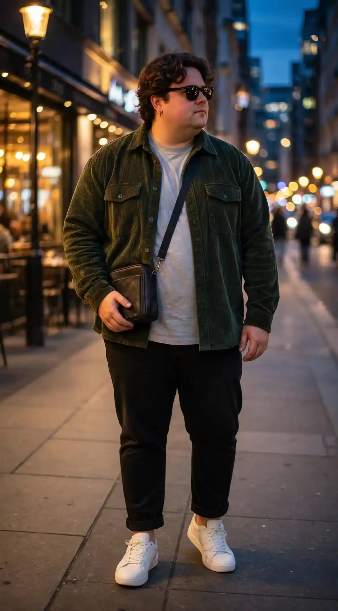 7. Corduroy Overshirt With Grey Tee