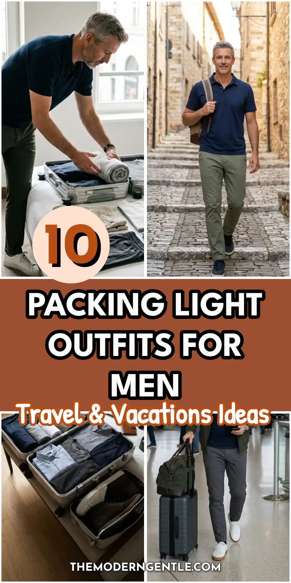 10 Packing‑Light Outfits for Men's Travel & Vacations 2 packing-light-outfits-for-men-pin