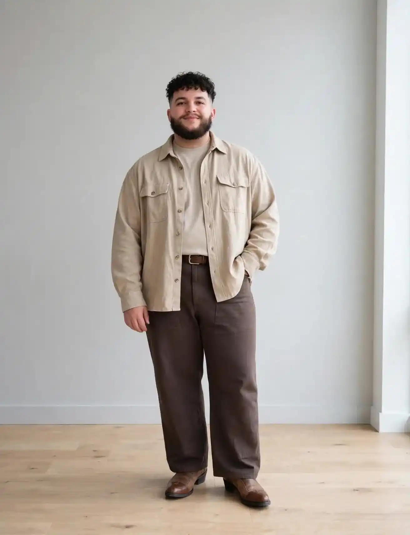 6. Brown Straight Leg Trousers