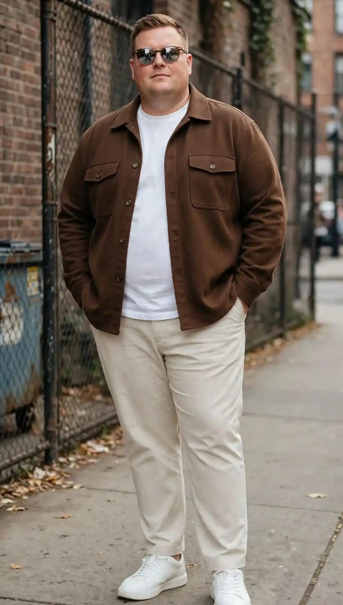 13 Dressing Tricks that Make Plus Size Men Look Slimmer 14 12. Brown Overshirt Layer
