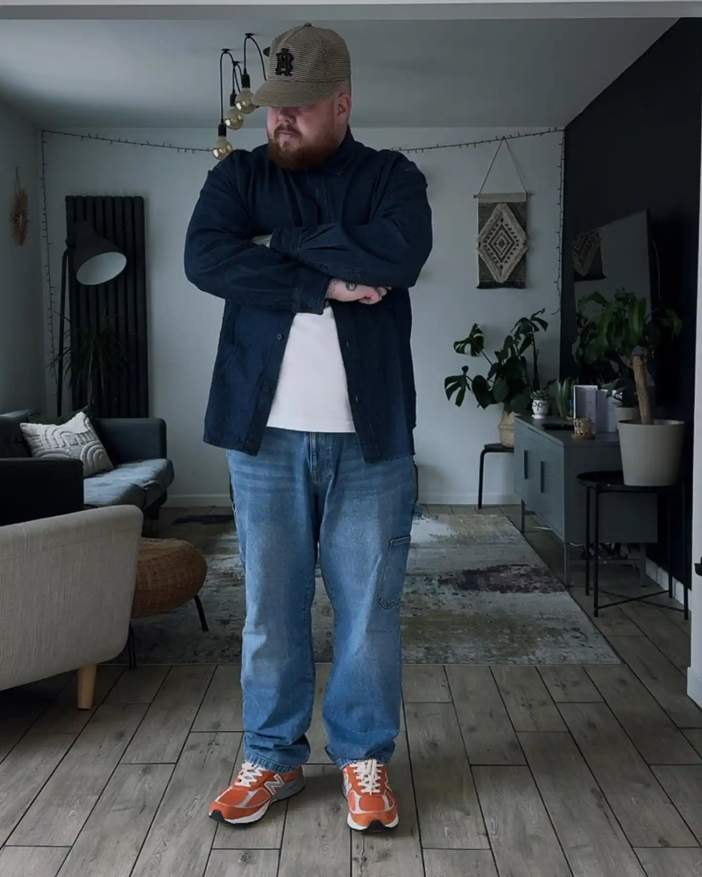 13. Denim Overshirt and Carpenter Jeans