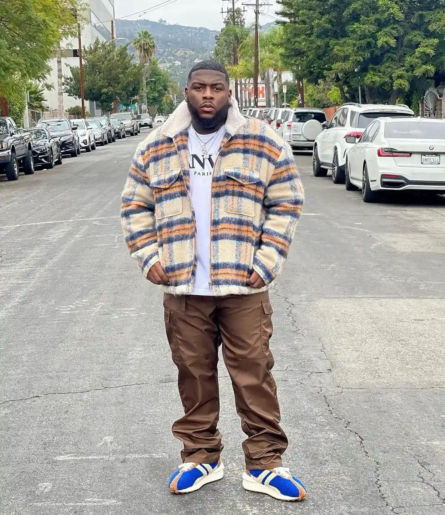 2. Sherpa Collar Plaid Trucker Jacket