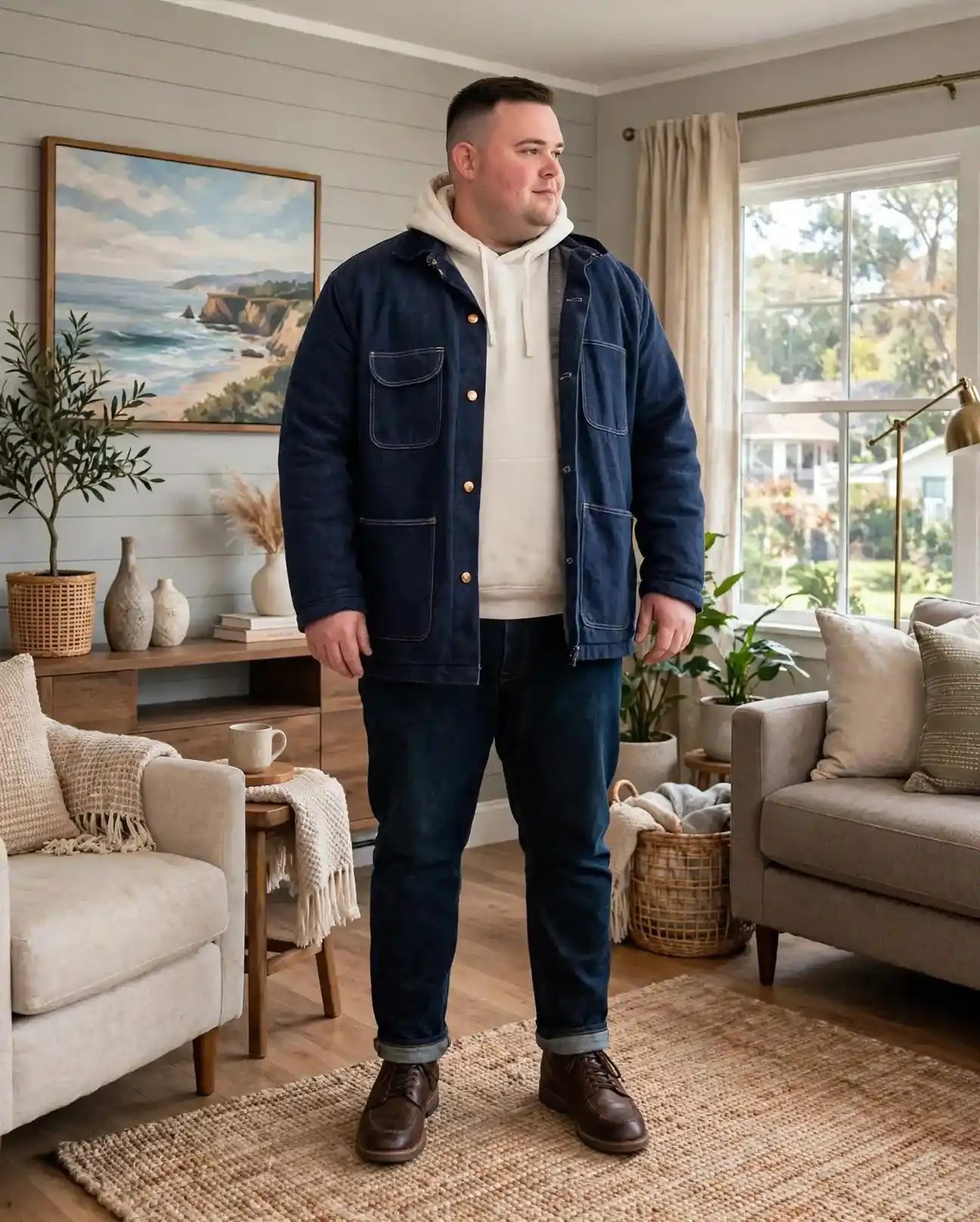 13 Dressing Tricks that Make Plus Size Men Look Slimmer 9 7. Layered Hoodie Combo