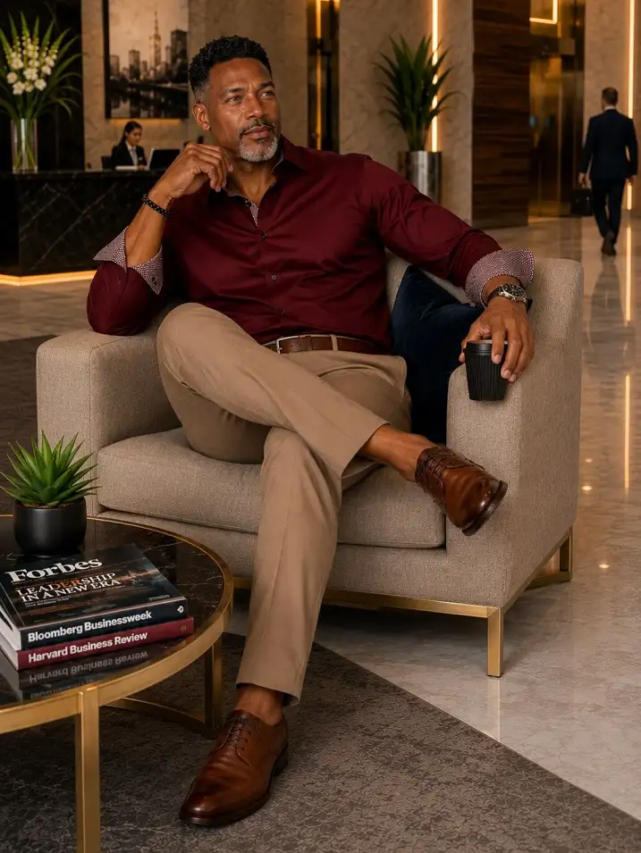 Burgundy Proves a Dress Shirt Doesn't Have to Stay in the Navy and White Lane