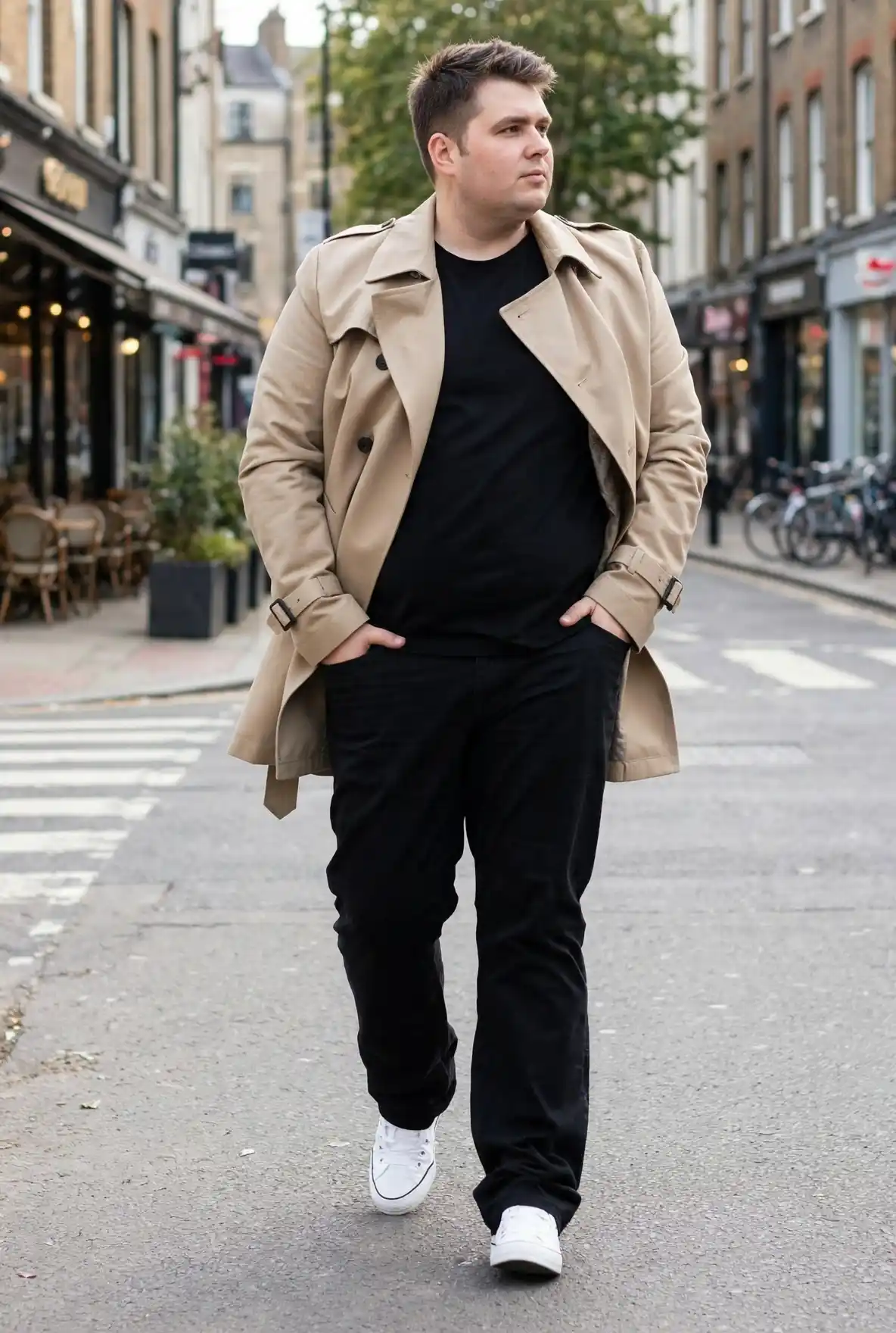 13 Dressing Tricks that Make Plus Size Men Look Slimmer 6 4. Open Trench Coat
