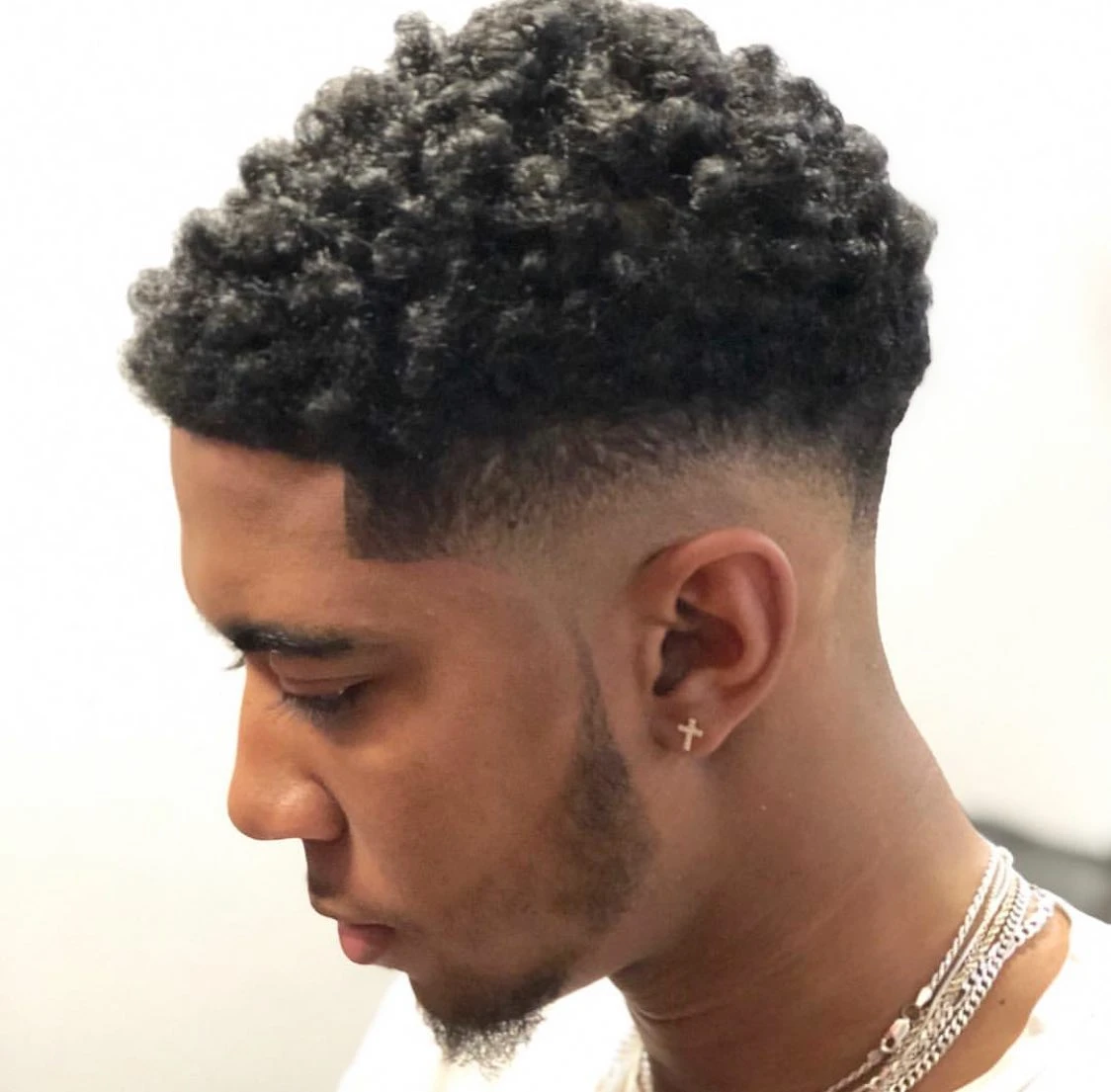 4. Sponge Twist Curls with Sharp Line Up