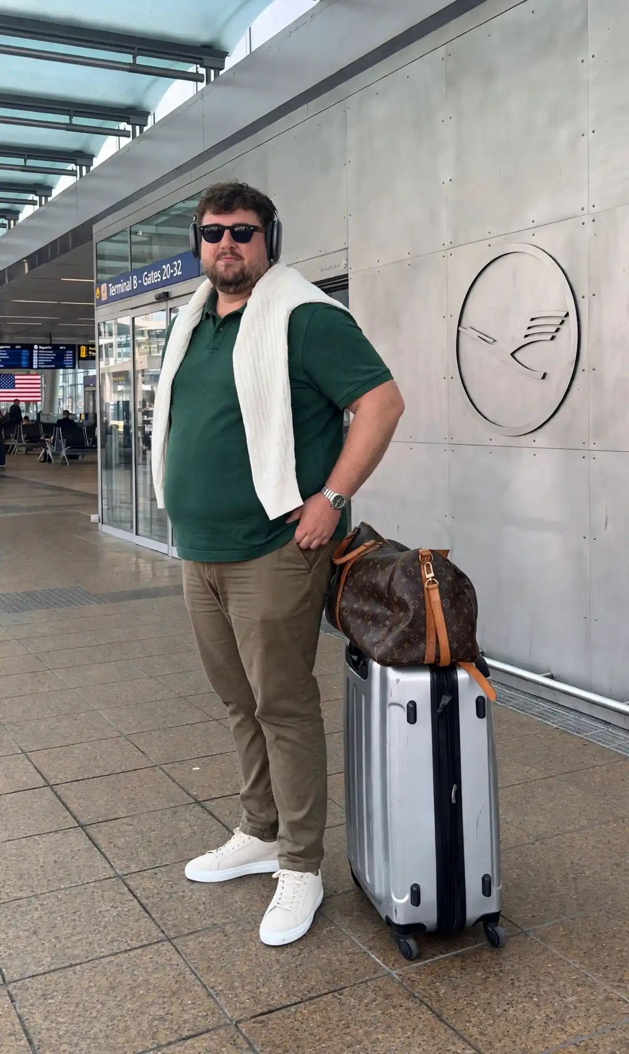 10. Green Polo with Khaki Trousers