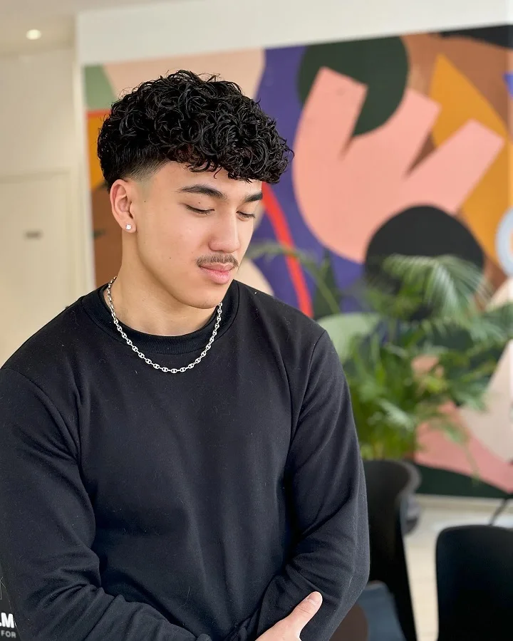 Short Curly Hair for Men: 23 Low-Effort Styles 17 Glossy, Product-Set Curls With a High Skin Fade