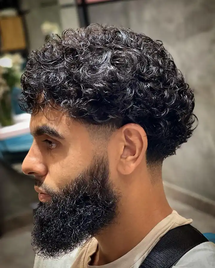6. Salt and Pepper Curl Taper