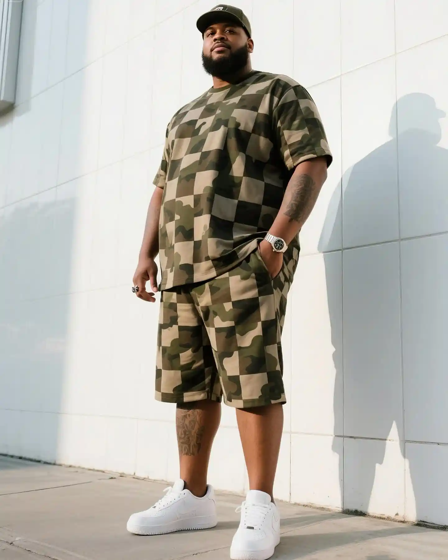 3. A Matching Print Set Works Because the Sneakers Stay Boring