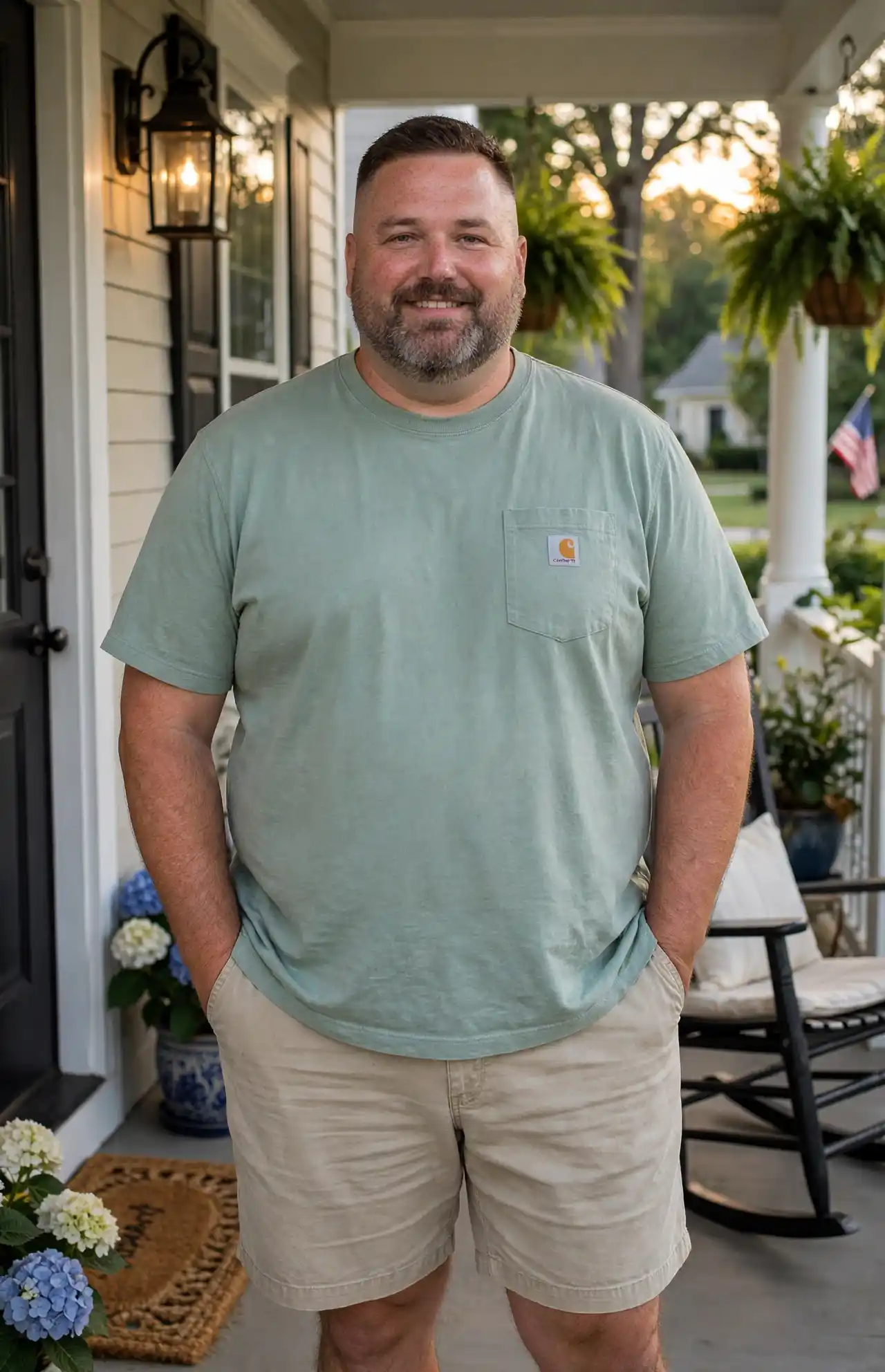 19. Pocket Tee with Khaki Shorts