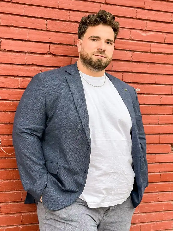 Checked Blazer and White Tee