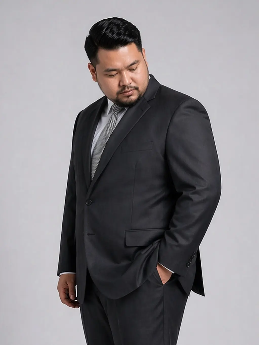 Wedding Guest Outfit for Plus Size Men: 15 Stylish Ideas 3 The Reliable Charcoal Suit Every Plus Size Guest Should Own