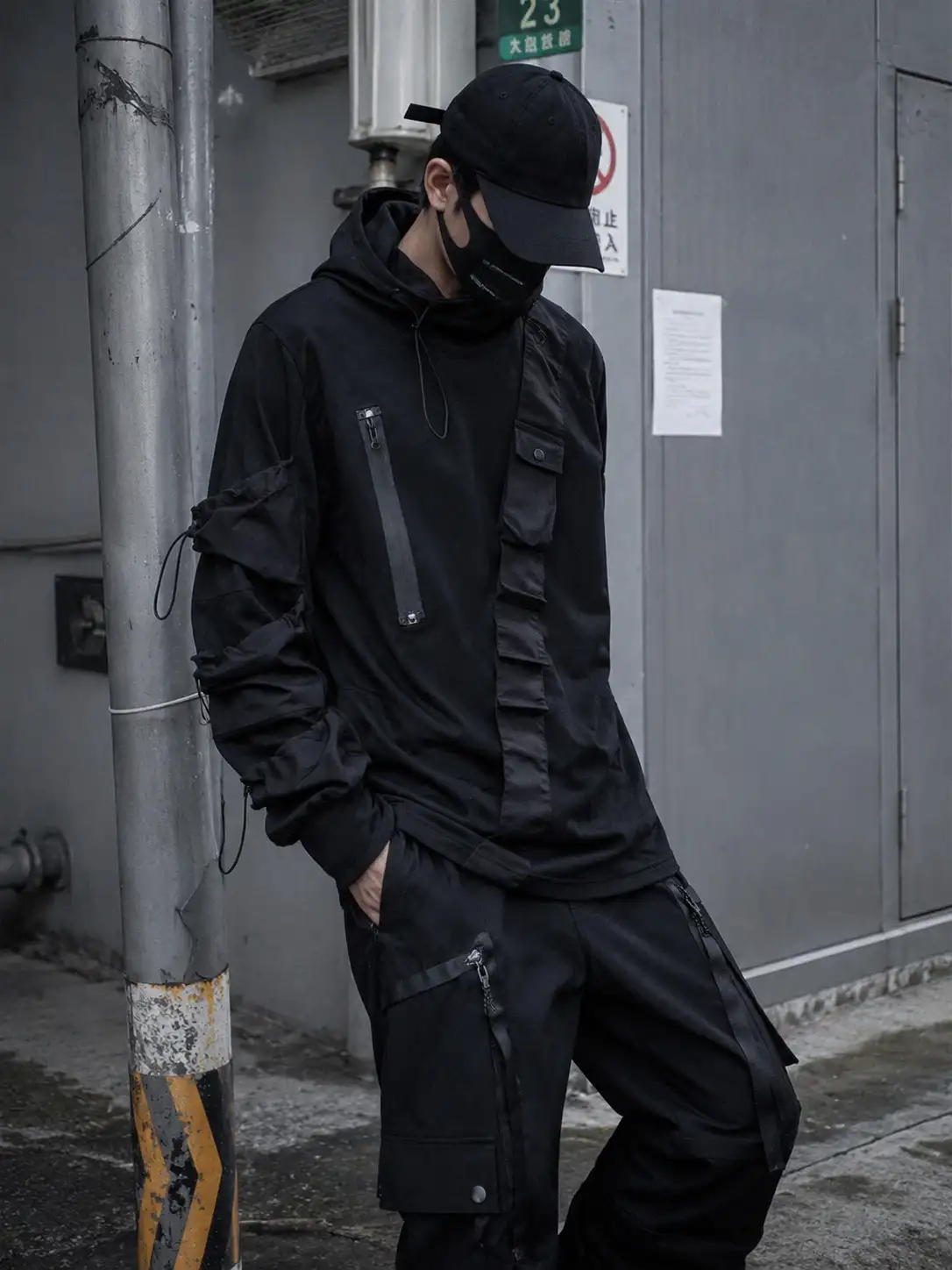 Drawstring Sleeve Hoodie for an Understated Tech Fit