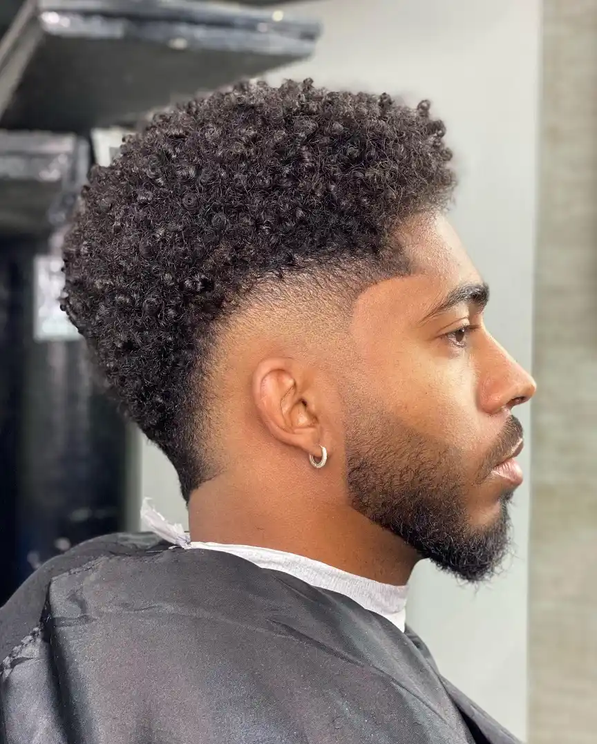 Short Curly Hair for Men: 23 Low-Effort Styles 5 Tight Coils Paired With a Full Beard Fade