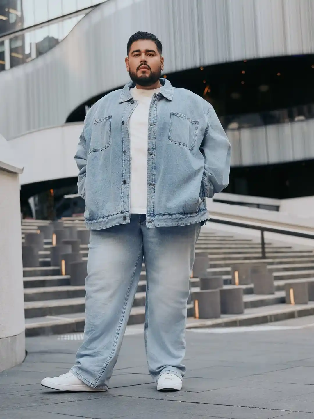 1. Denim on Denim Layered Jacket