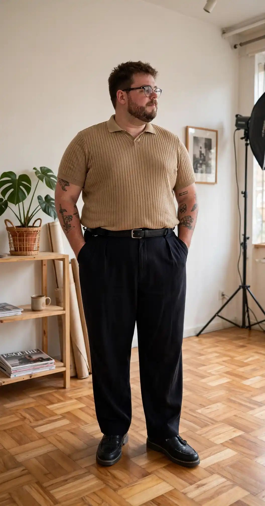 9. Ribbed Knit Polo Elevated Look