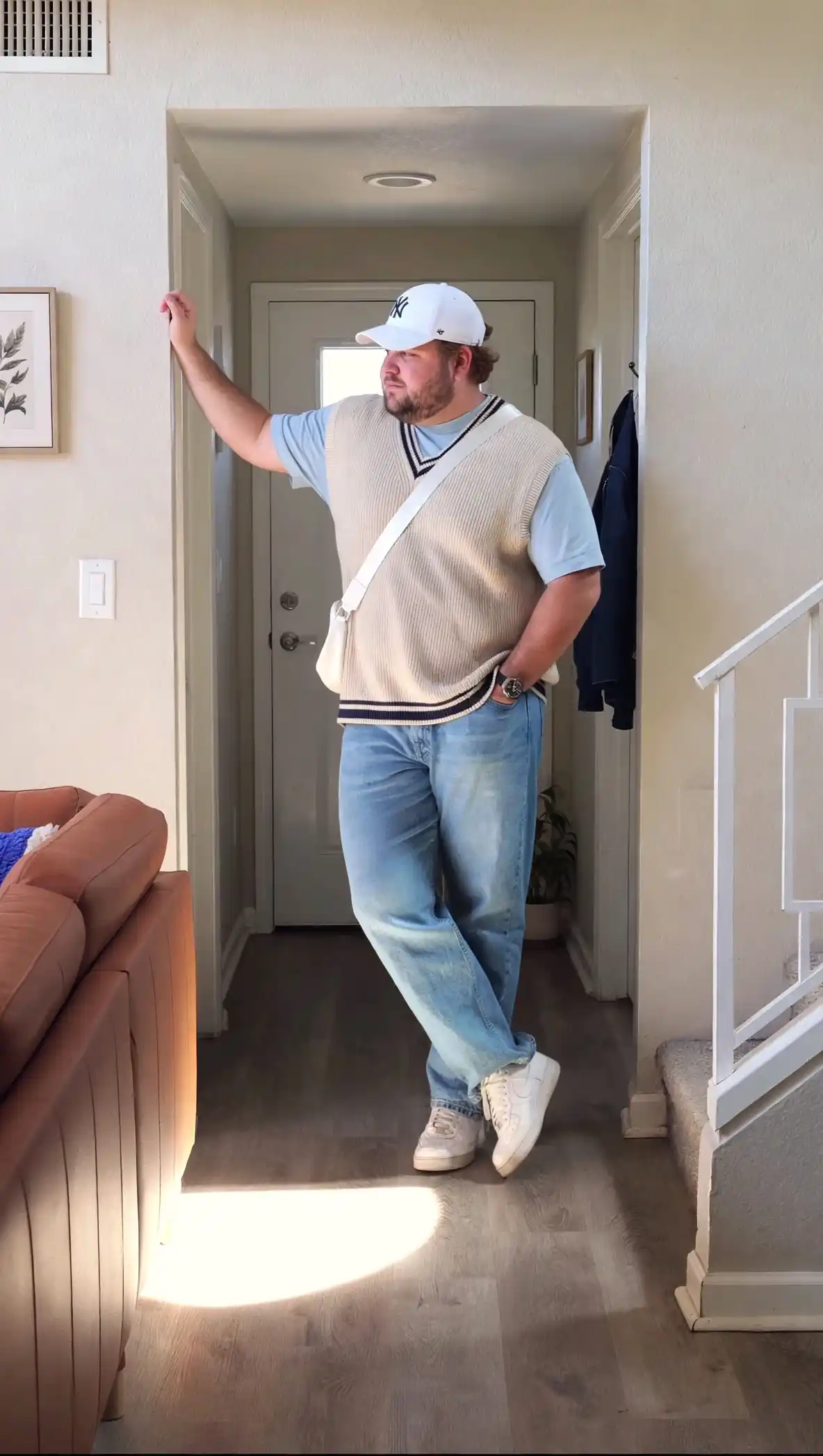 7. Sweater Vest Preppy Travel Look