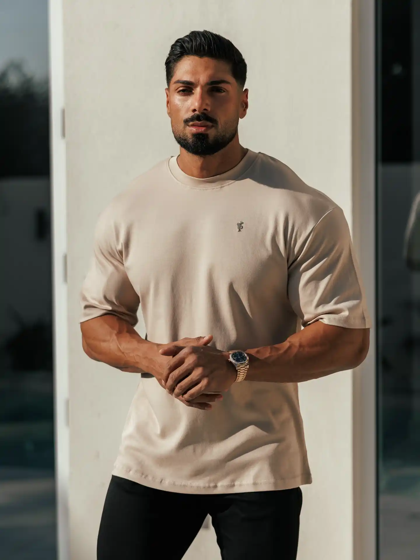 1. Oversized Beige Tee