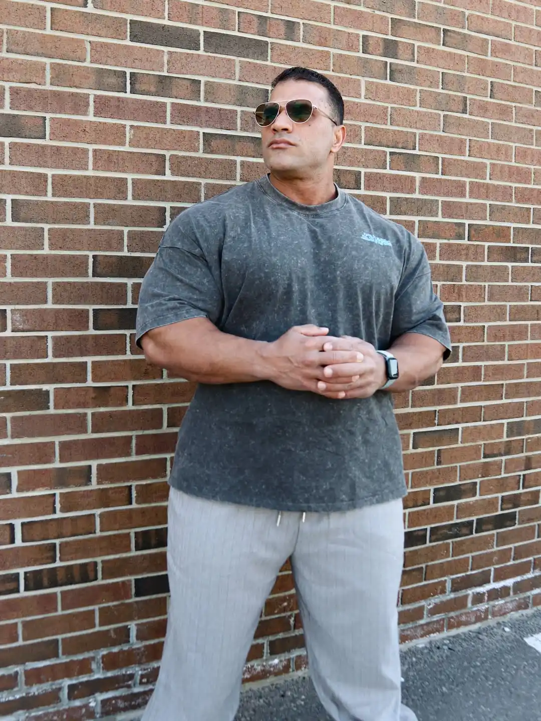 3. Oversized Acid Wash Tee with Wide Leg Pants