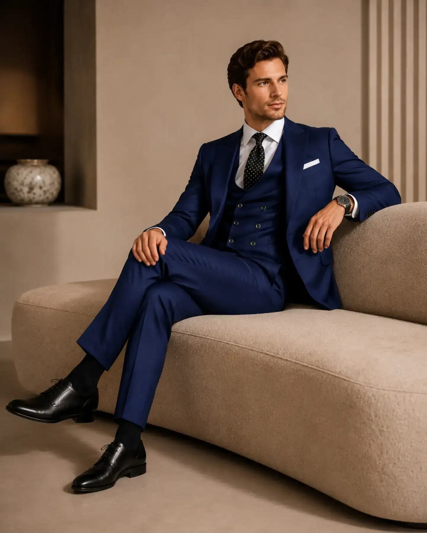 20 Suit Style Ideas for Tall Men That Look Proportional 6 Turn-Ups and a Soft Break at the Hem