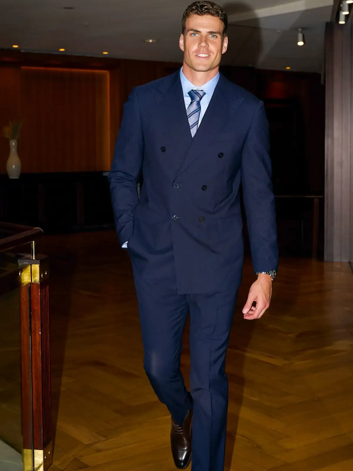 20 Suit Style Ideas for Tall Men That Look Proportional 3 Chalk Stripes With Real Space Between Them