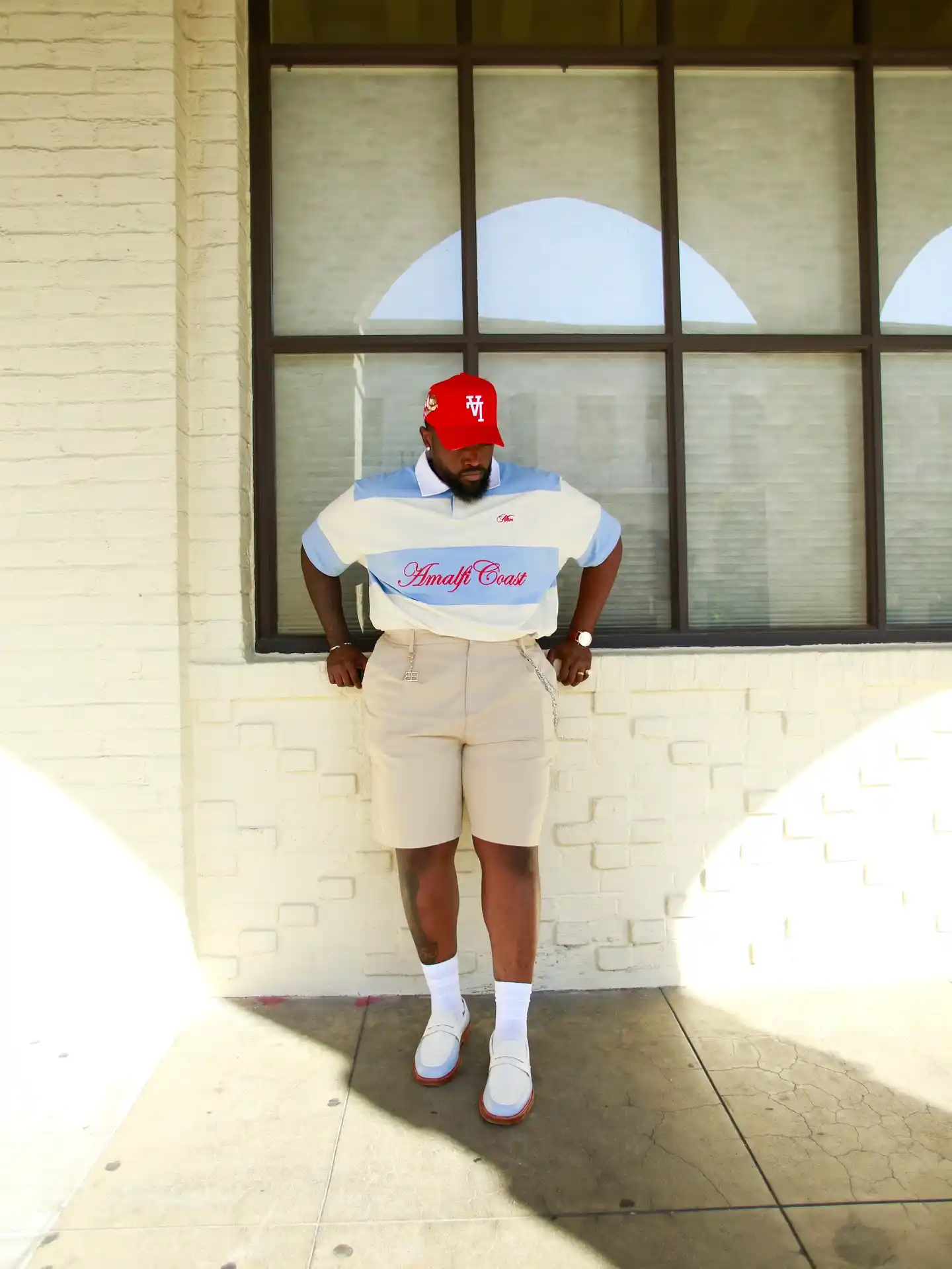18 Big Guy Fashion Ideas Worth Saving Right Now 6 5. Bring Preppy Color Blocking Into Warm Weather Looks
