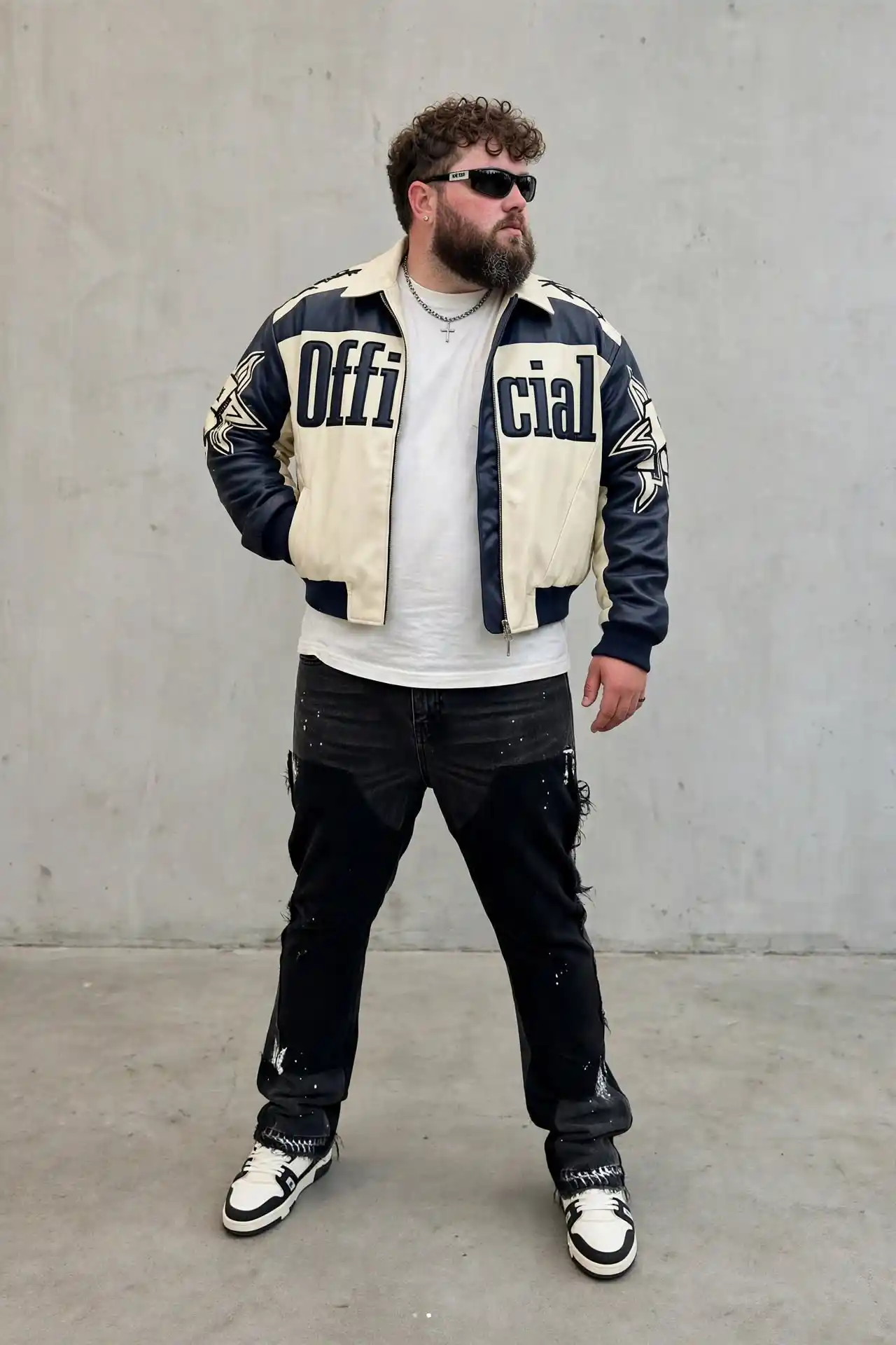 18 Big Guy Fashion Ideas Worth Saving Right Now 19 18. Go Full Statement With A Graphic Bomber Jacket