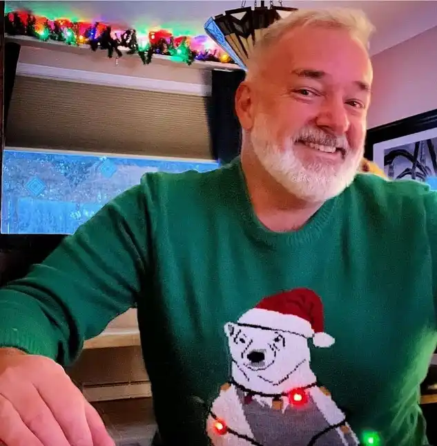 15 Christmas Party Outfits for Plus Size Men That Actually Work 10 Green Light Up Polar Bear Sweater