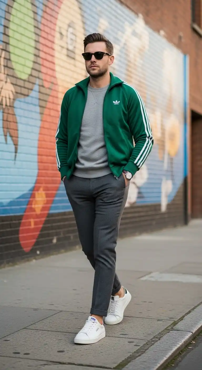 15 Cool Street Style Men Outfits You’ll Want To Copy Immediately 7 6. Vintage Sportswear With Tailored Layers