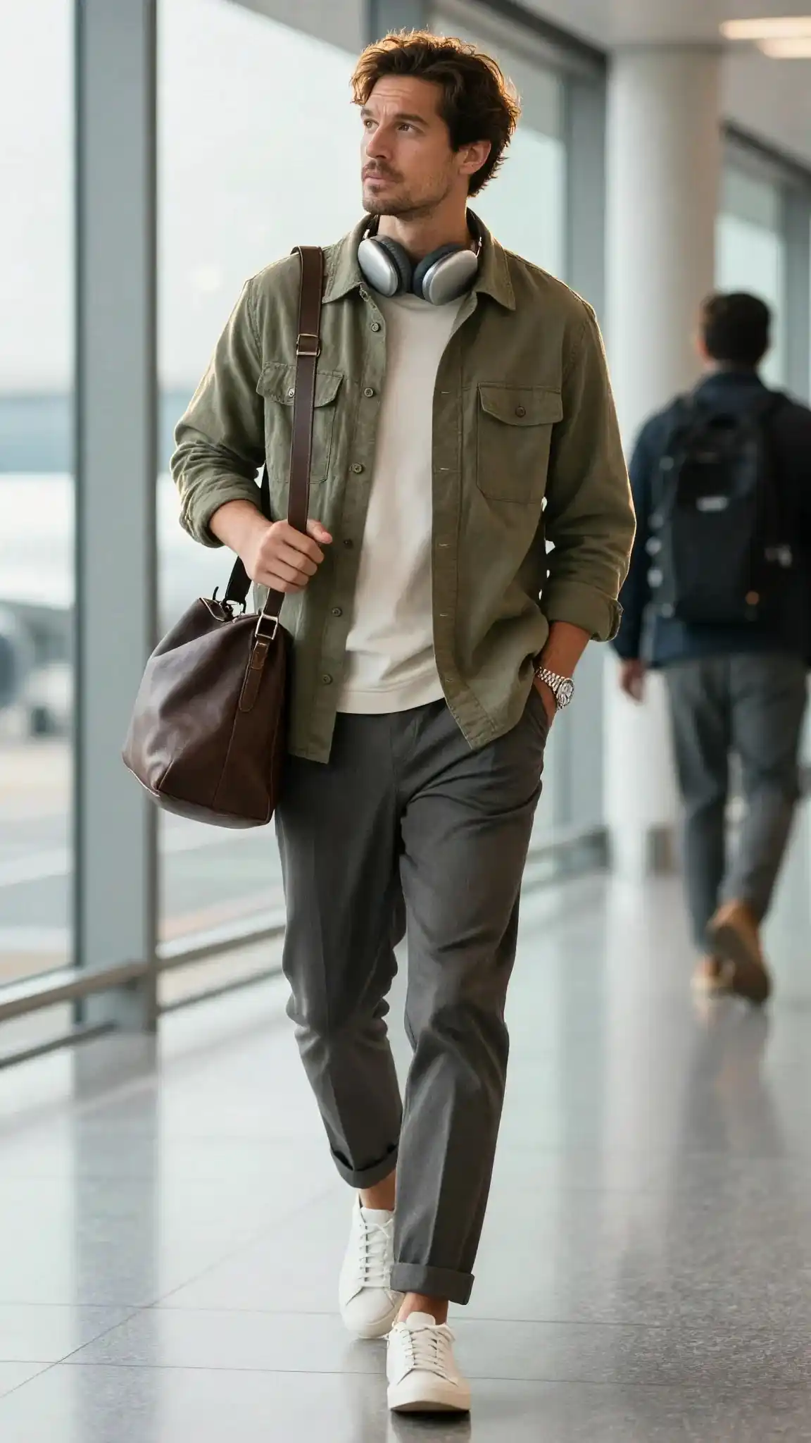 6. The Overshirt With Relaxed Trousers