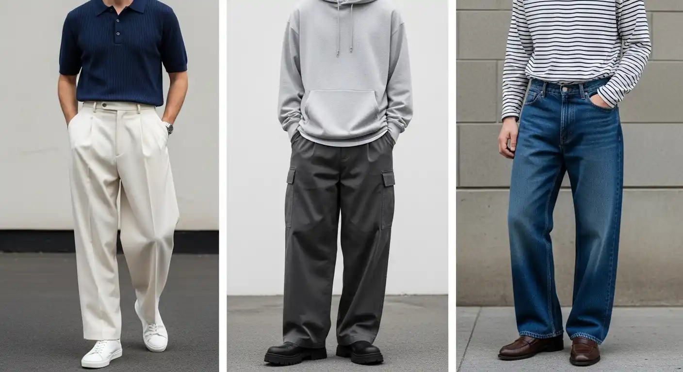 Wide Pants Outfit Men Ideas