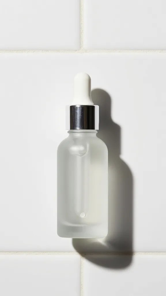 How Tiktok Changed Mens Grooming 3 single dropper of niacinamide serum against white tiled wall