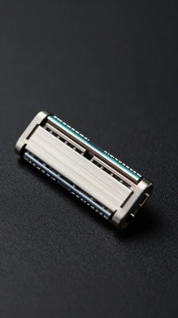 How to Prevent Razor Burn Fast 2 closeup of sharp stainless steel razor blade on matte black background