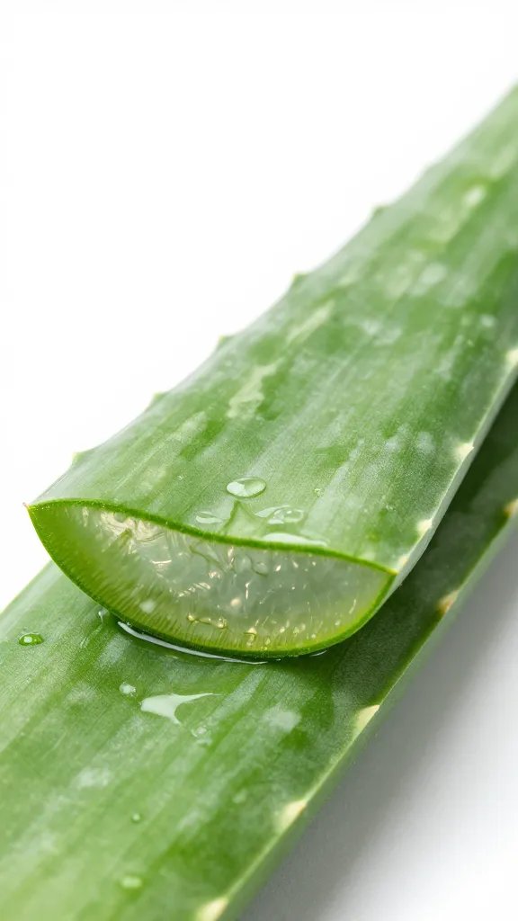 How to Prevent Razor Burn Fast 3 single aloe vera leaf cross-section with fresh gel, studio lighting