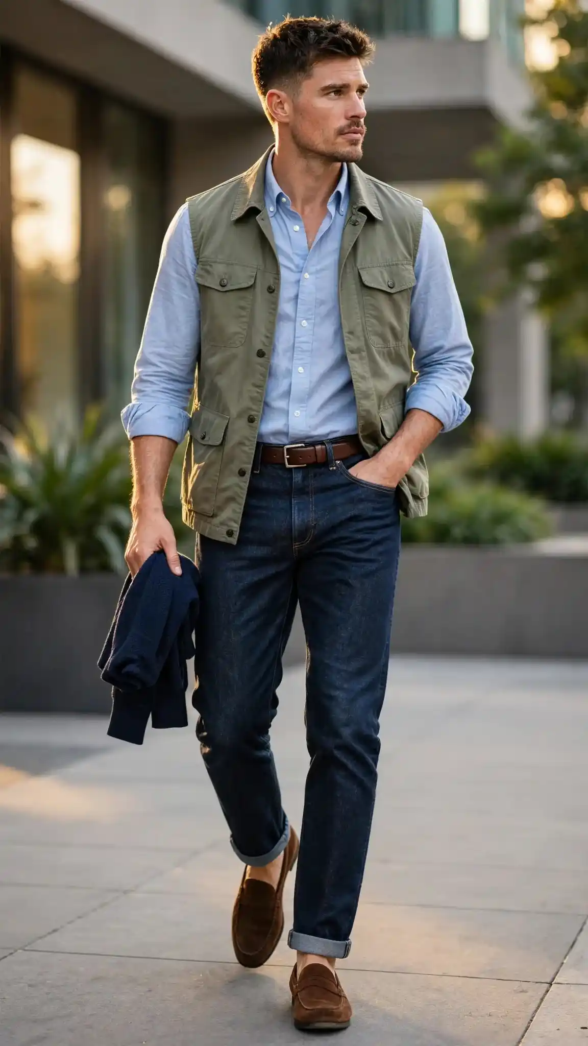 The Ivy-Cool Oxford + Dark Denim