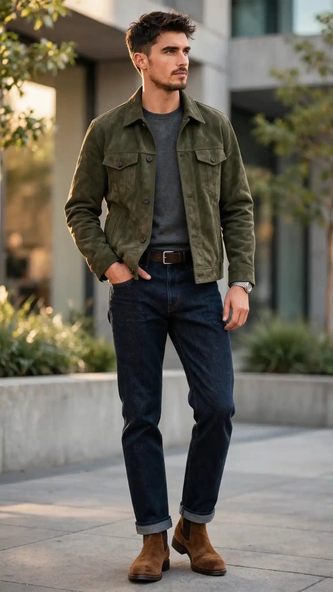 The Rugged-Polished Jacket + Boots Look