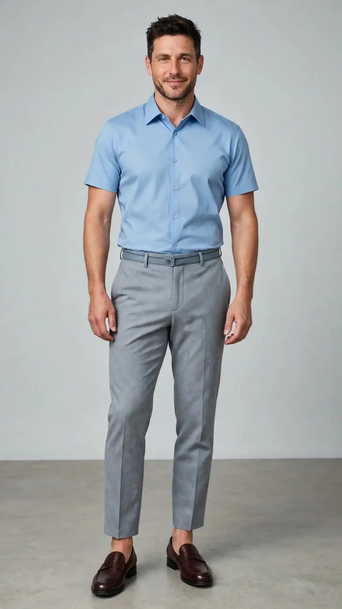 Capsule Wardrobe Men Over 40: Build a Timeless Style in 11 Pieces 8 7. The Tailored Short-Sleeve Shirt With Tapered Pants